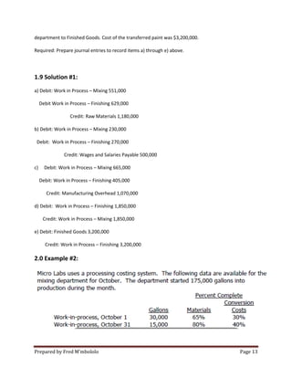 Process costing | PDF