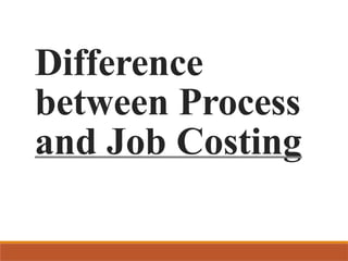 Difference
between Process
and Job Costing
 