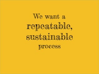 because we want
repeatable,
sustainable
results.
 
