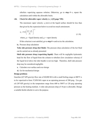 Chapter Over Slide Process design of heat exchanger | PDF
