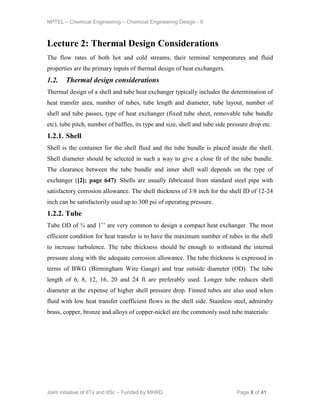 Process design of heat exchanger | PDF