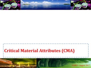 Critical Material Attributes (CMA)
 