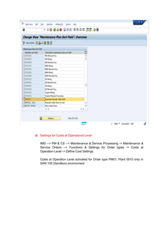 SAP PM: Inspection Rounds & Operation Account Assignment | DOCX