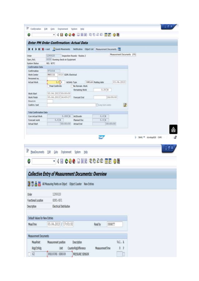 SAP PM Inspection Rounds & Operation Account Assignment PDF