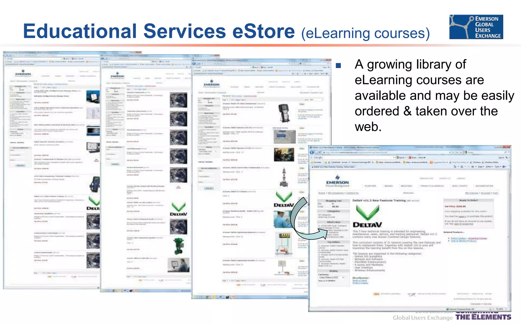 Educational Services eStore (eLearning courses)


A growing library of
eLearning courses are
available and may be easily
ordered & taken over the
web.

 