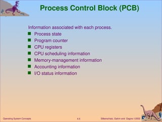 Process Concept Process Scheduling Operations on Processes Cooperating ...