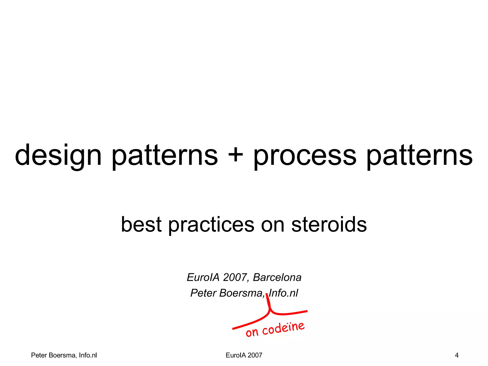 Processes + Patterns | PPT | Databases | Computer Software and Applications