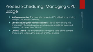 Processes and Schedulling in Operating systems | PPTX