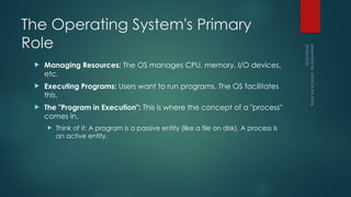 Processes and Schedulling in Operating systems | PPTX