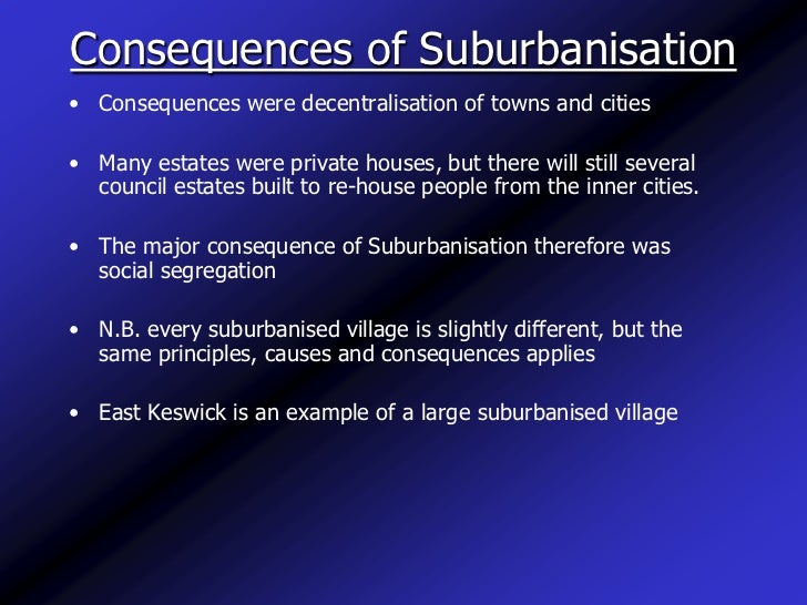 Cause And Causes Of Urban Decentralization
