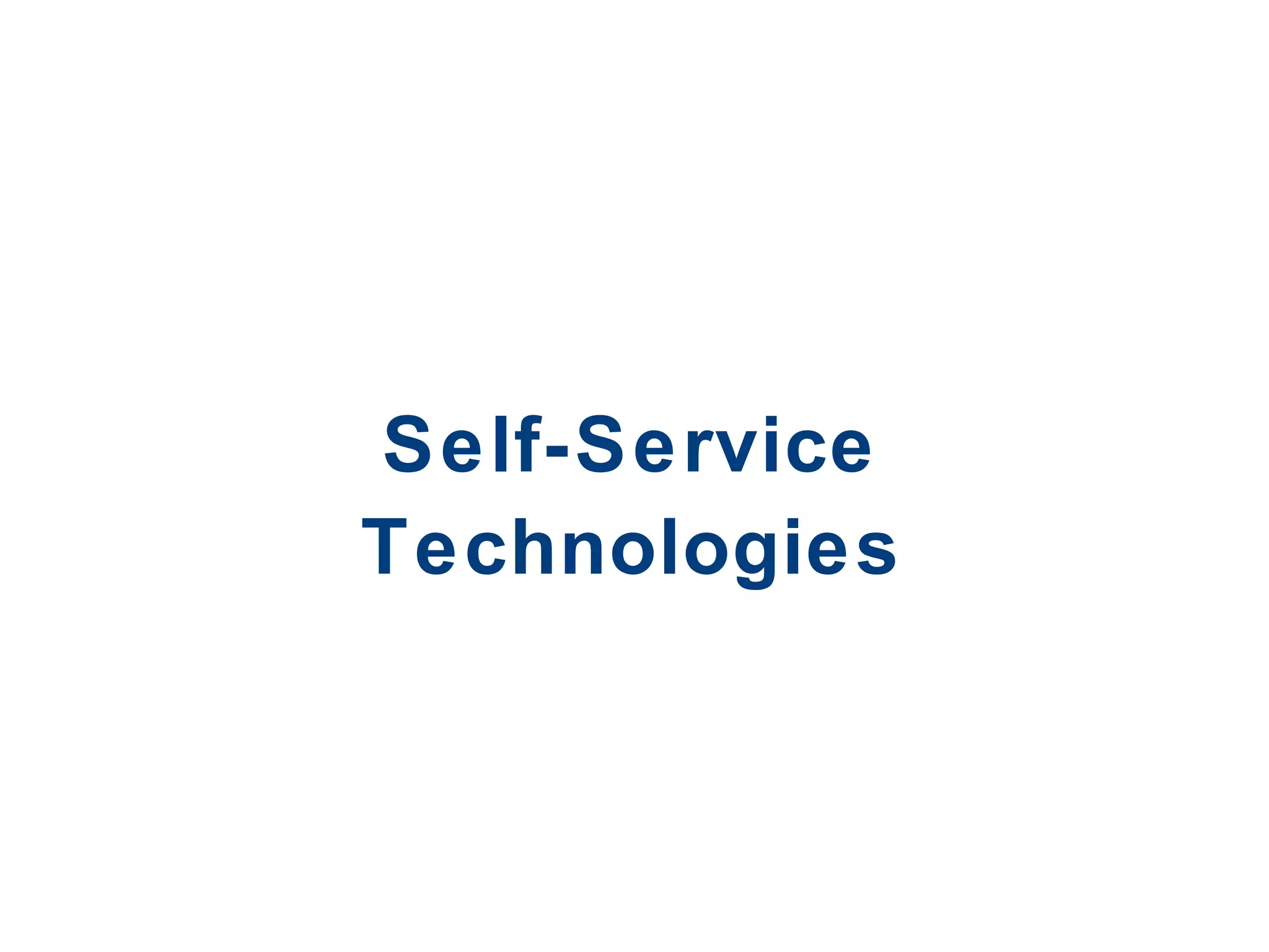 Self-Service Technologies 