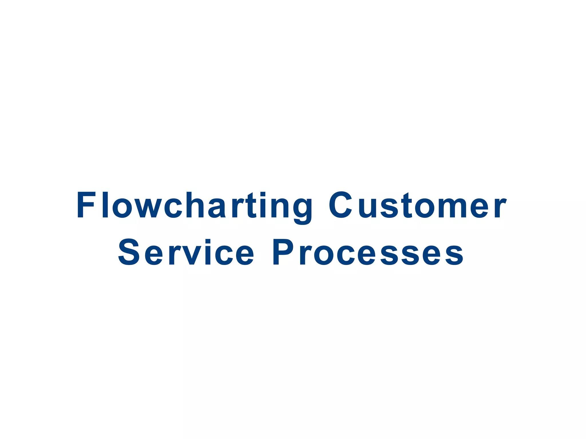 Flowcharting Customer Service Processes 