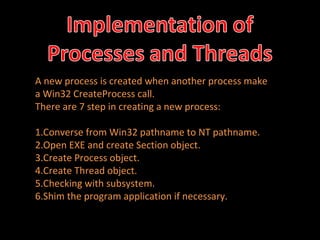 Processes and Threads in Windows Vista | PPT