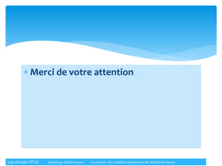  Merci de votre attention
Les circuits FPGA Réalisé par: KIBOU Hassan Encadrants: Mr: OUADOU Mohamed & Mr: BISENGAR Ahmed
 