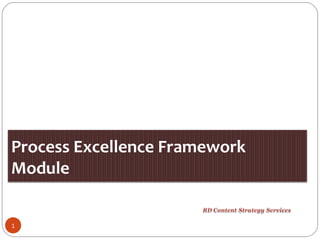 Process Excellence Framework
Module
1
 