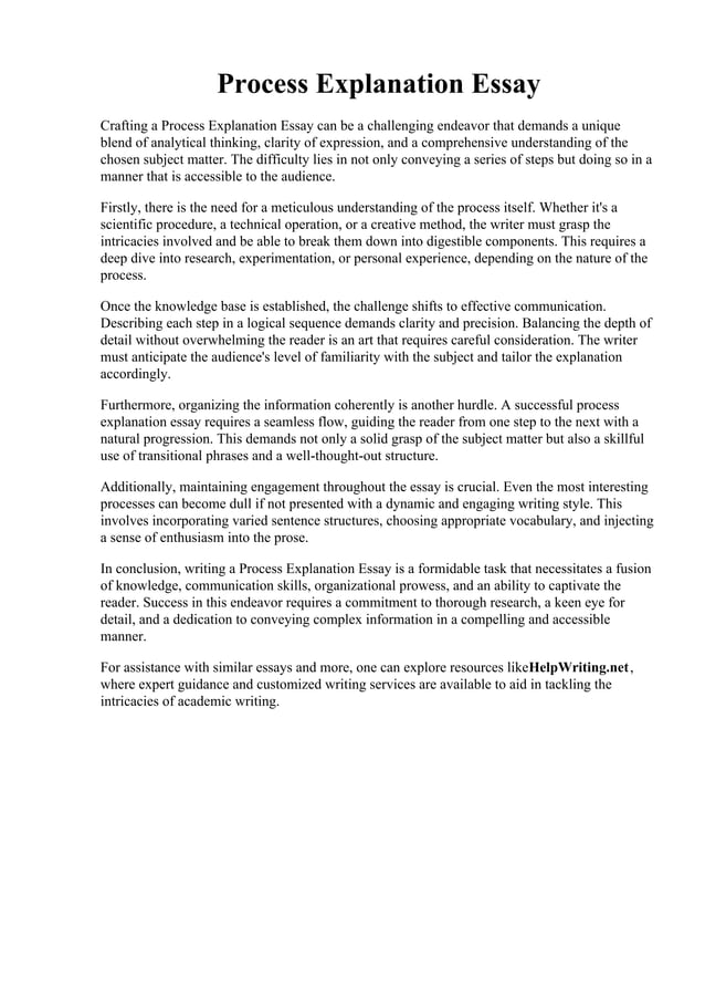 Process Explanation Essay | PDF
