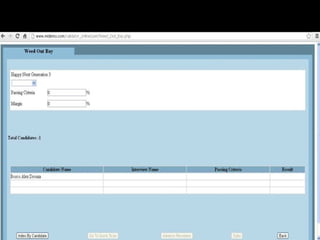 Select candidate from Index 
 