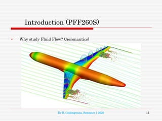 Introduction (PFF260S)
• Why study Fluid Flow? (Aeronautics)
11
Dr B. Godongwana, Semester 1 2020
 