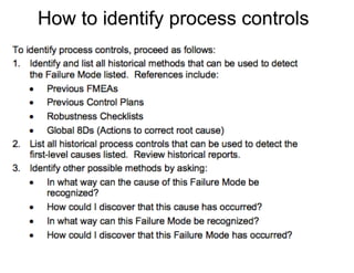 How to identify process controls
 
