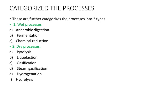 Process for biomass conversion | PPTX | Chemistry | Science