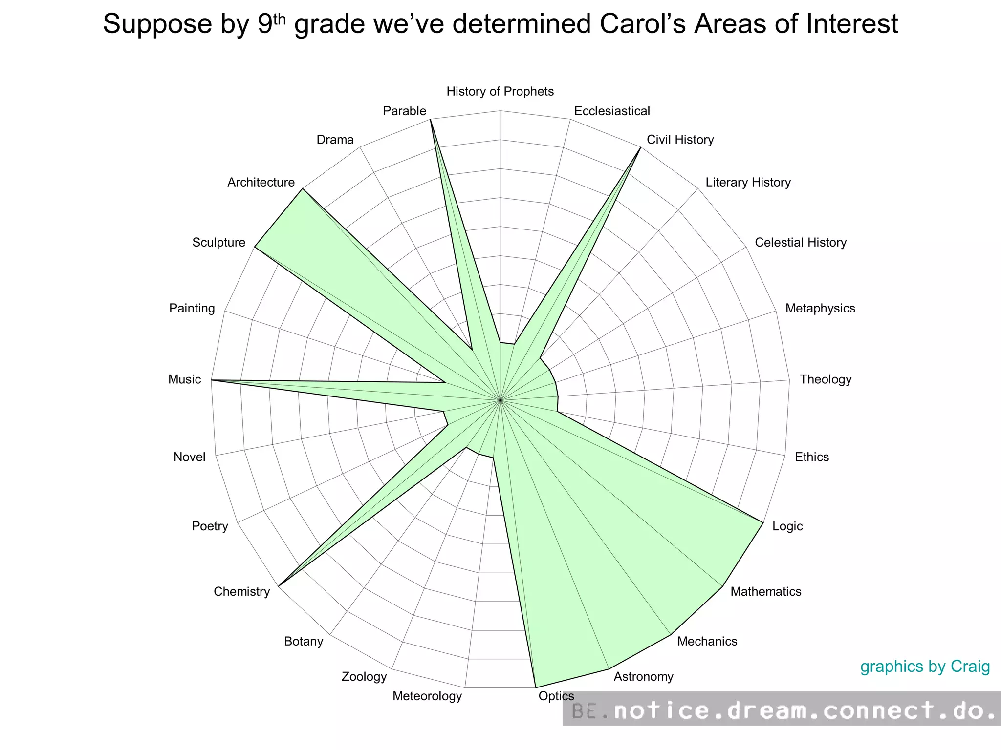 Suppose by 9 th  grade we’ve determined Carol’s Areas of Interest graphics by Craig 