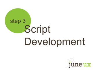 step 3
Script
Development
 