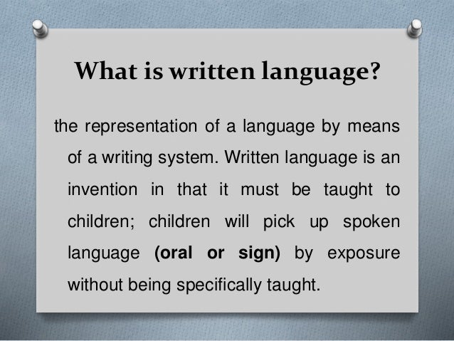 Processing of written language
