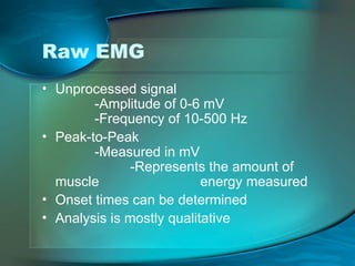 Raw Emg Example Processing EMG concepts basic in Electro | PPT