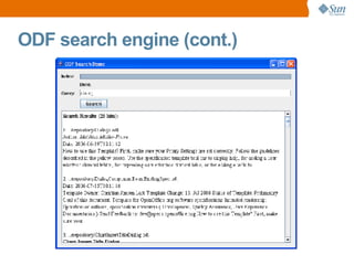 
      
       ODF search engine (cont.) 
      
     
      
       
      
     