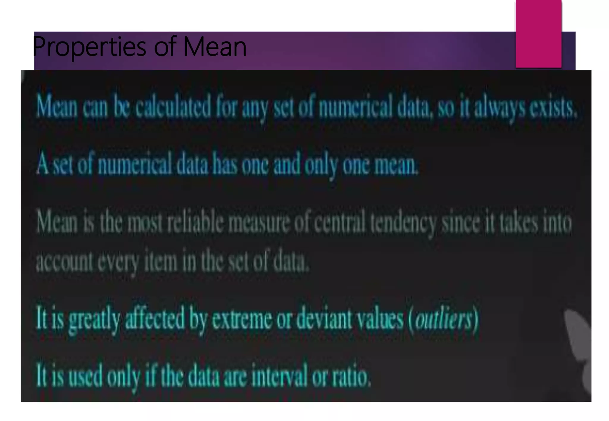 Properties of Mean
 