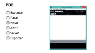 PDE 
Executar 
Parar 
Novo 
Abrir 
Salvar 
Exportar 
 