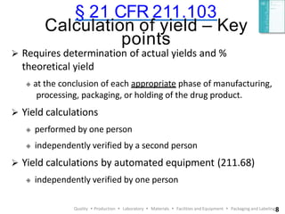 Yield Calculation Manufacturing processing of in-process & bulk product.pptx