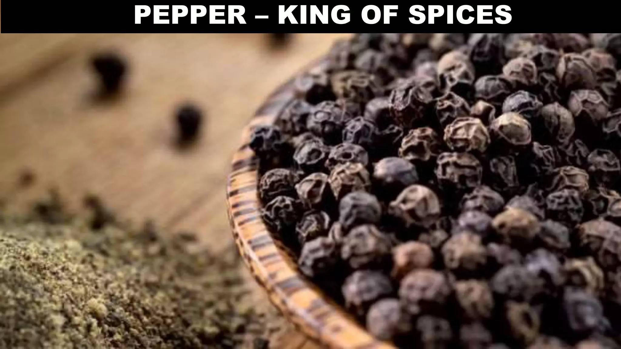 PEPPER – KING OF SPICES
 