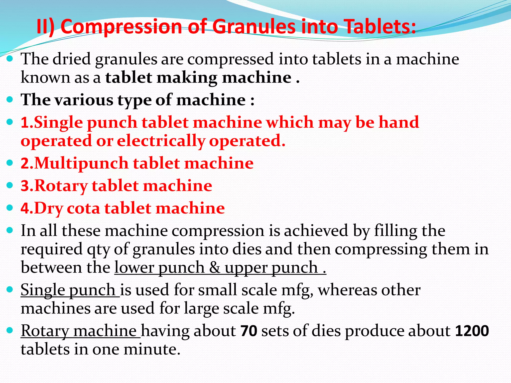 Processing of tablet | PPTX