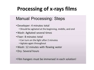 Processing of x-rays films