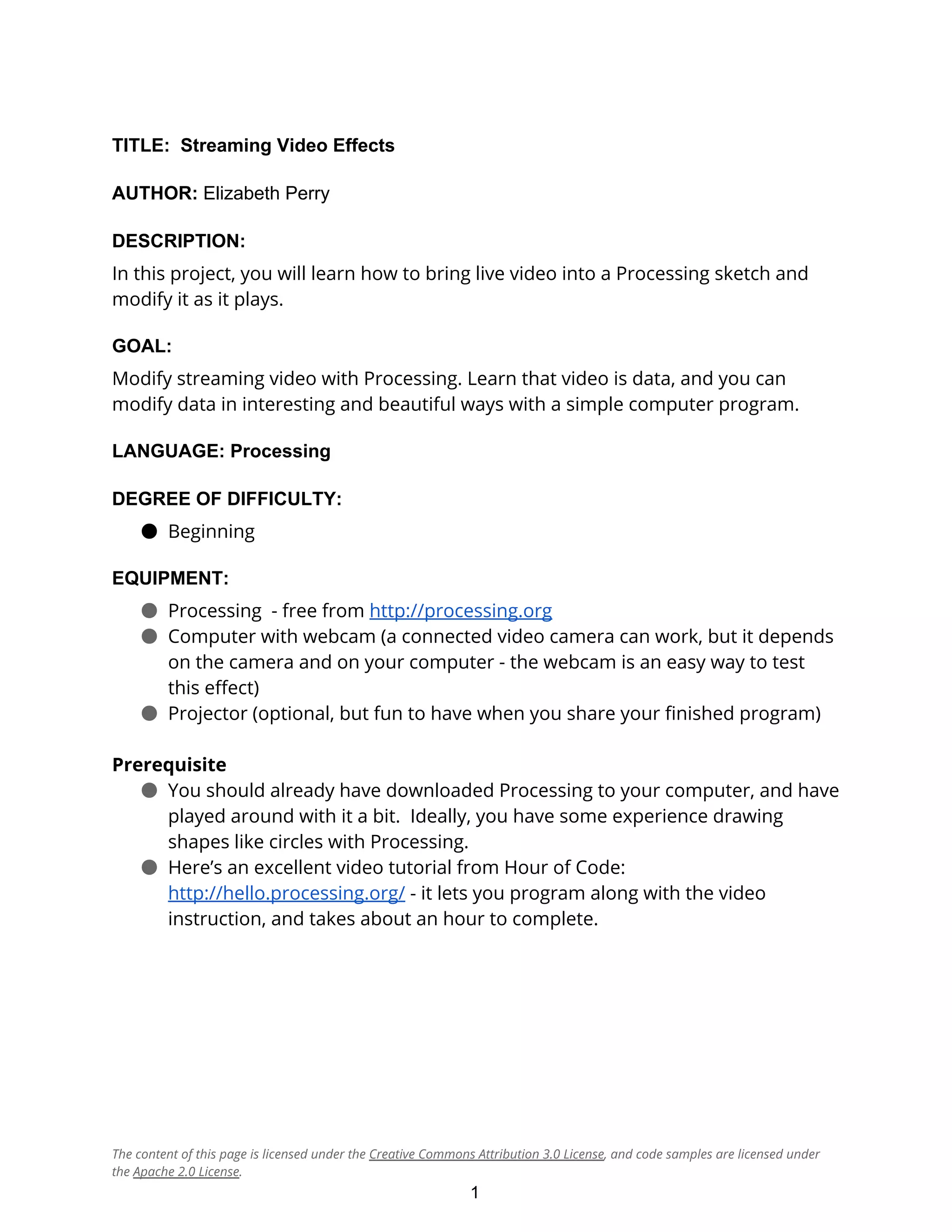 Elizabeth Perry: Processing programming language, part 2 | PDF