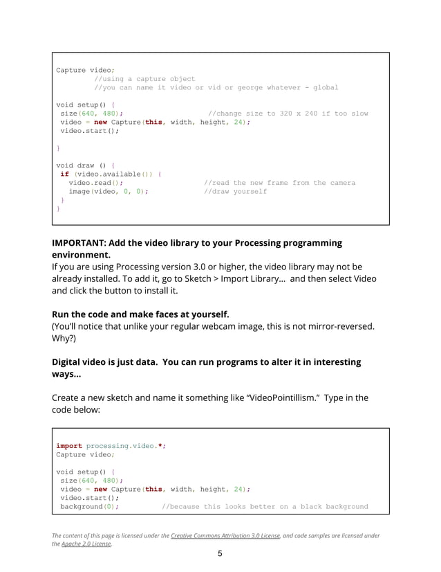 Elizabeth Perry: Processing programming language, part 2 | PDF