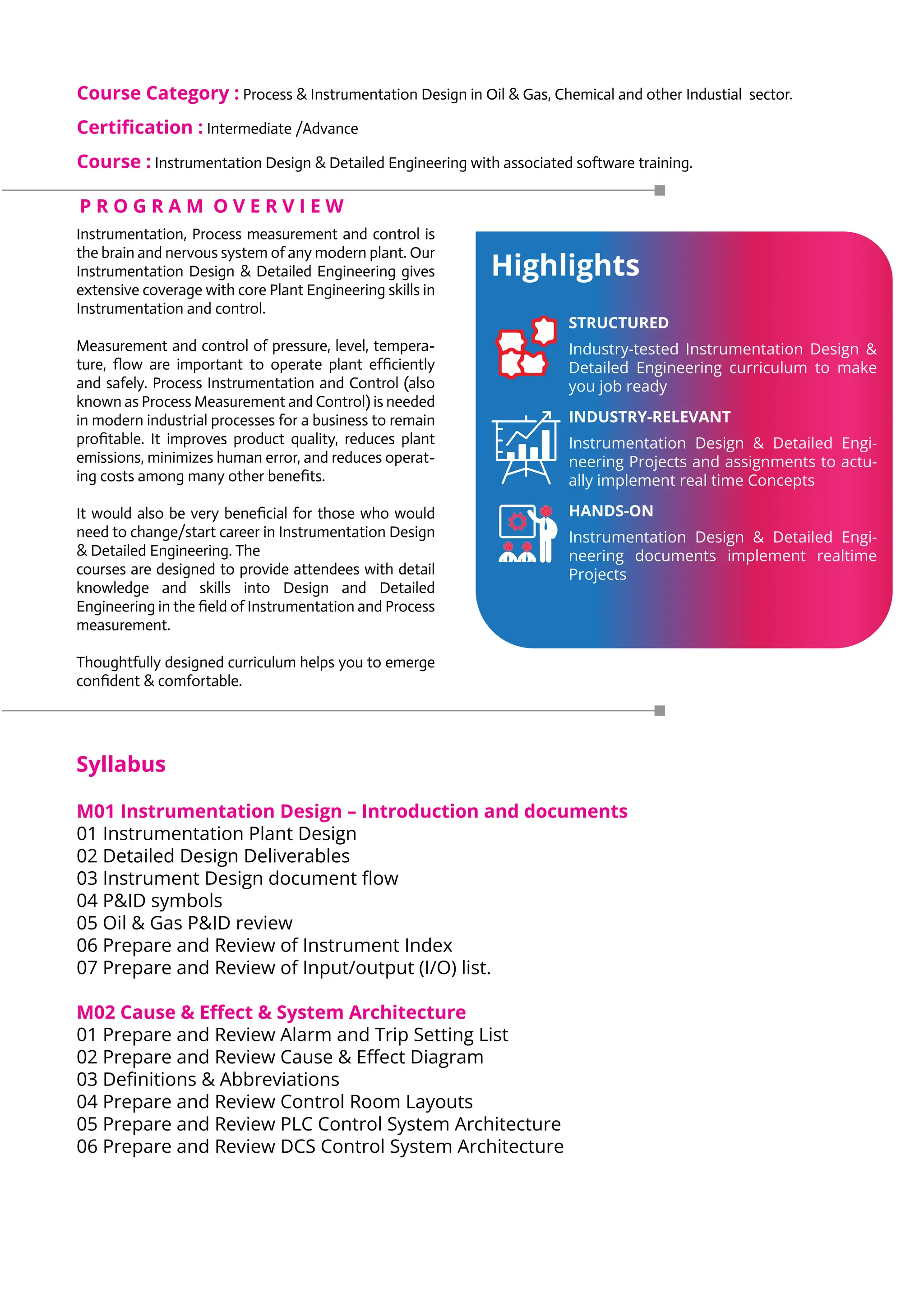 Process & Instrumentation Design in Oil & Gas Course