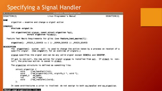 Specifying a Signal Handler
 