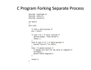 C Program Forking Separate Process
 
