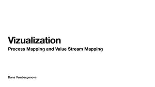 Dana Yembergenova
Vizualization
Process Mapping and Value Stream Mapping
 