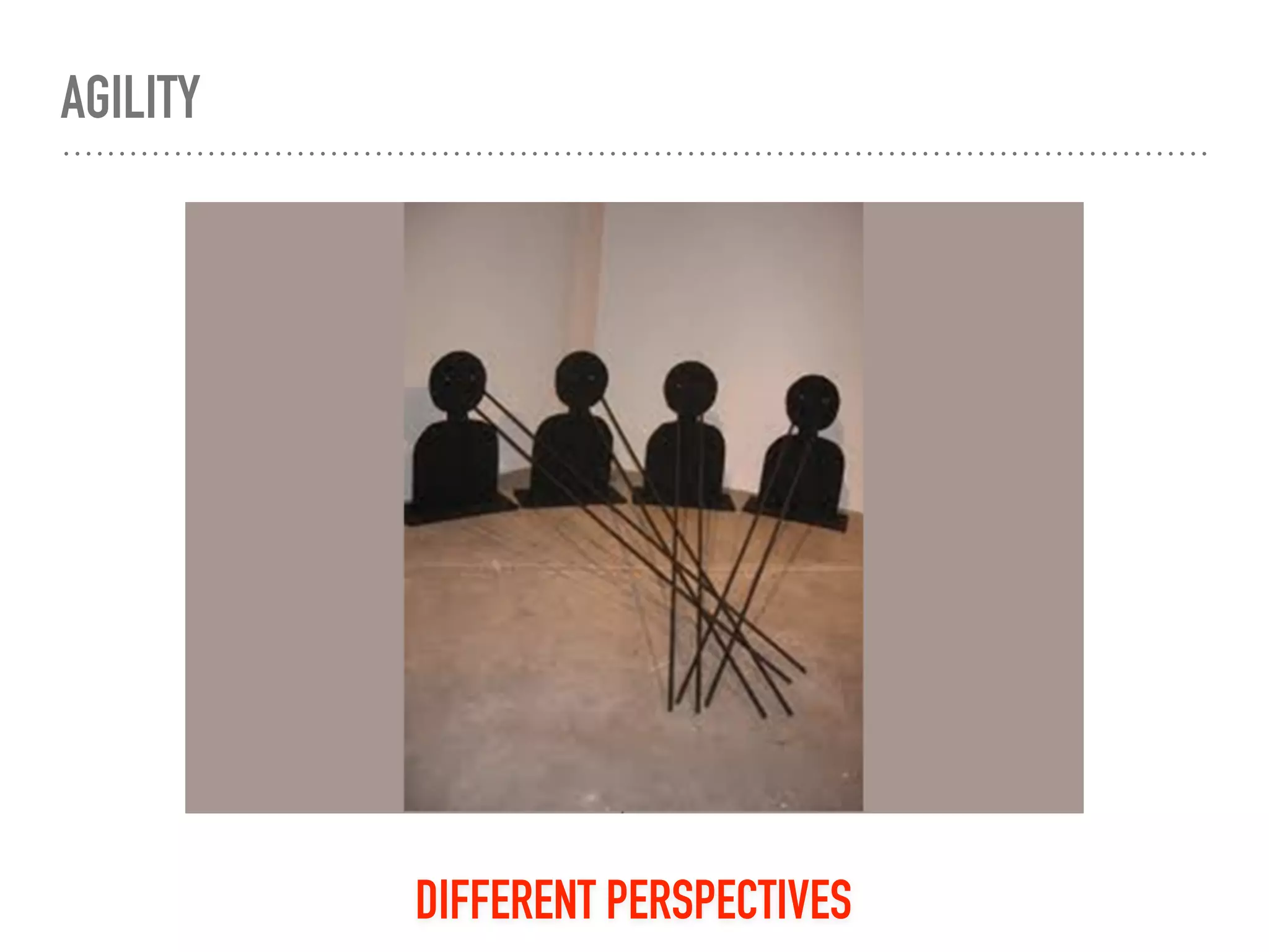 AGILITY
DIFFERENT PERSPECTIVES
 