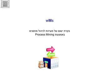 ‫‪WMS‬‬


  ‫ניתוח ושיפור תהליכים‬
‫באמצעות ‪Process Mining‬‬
 