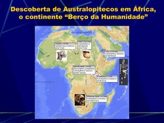 Descoberta de Australopitecos em África, o continente “Berço da Humanidade” 
