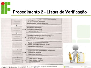 Procedimento 2 - Listas de Verificação
 