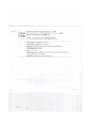 Relatório da SEUMA sobre ausência de licença ambiental de uma obra da empresa Murici Empreendimento Imobiliário LTDA