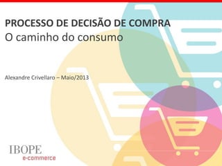 PROCESSO DE DECISÃO DE COMPRA
O caminho do consumo
Alexandre Crivellaro – Maio/2013
 