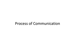 Process of Communication
 