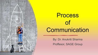 Process
of
Communication
By: Dr. Anukriti Sharma
Proffesor, SAGE Group
 