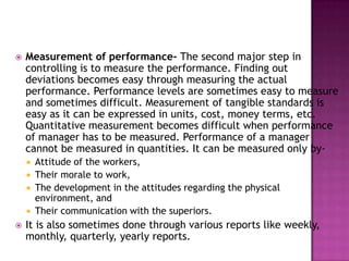 Controlling By Measuring Performance Process of controlling | PPTX